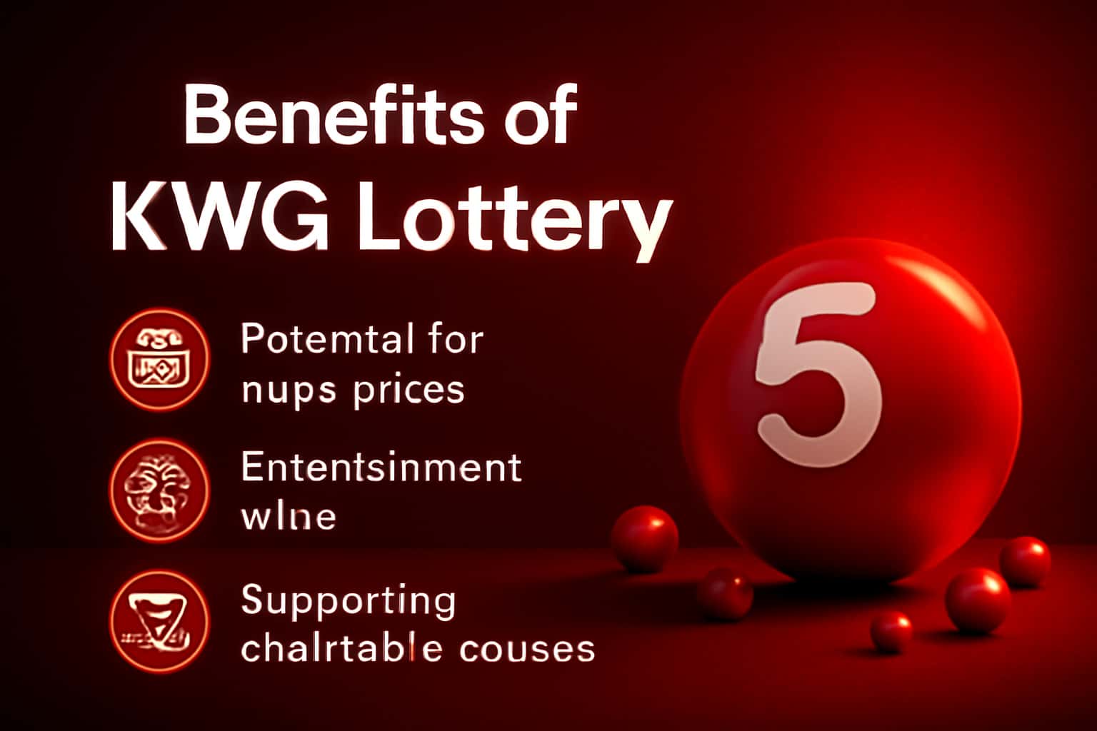 Informational scene depicting the Benefits of KWG Lottery, featuring the text 'KWG Lottery'.