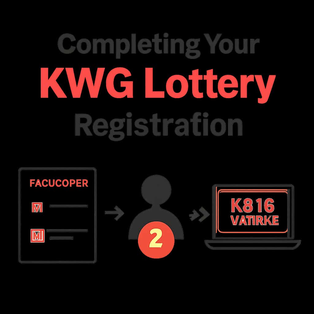 Illustration detailing the registration process for KWG Lottery.
