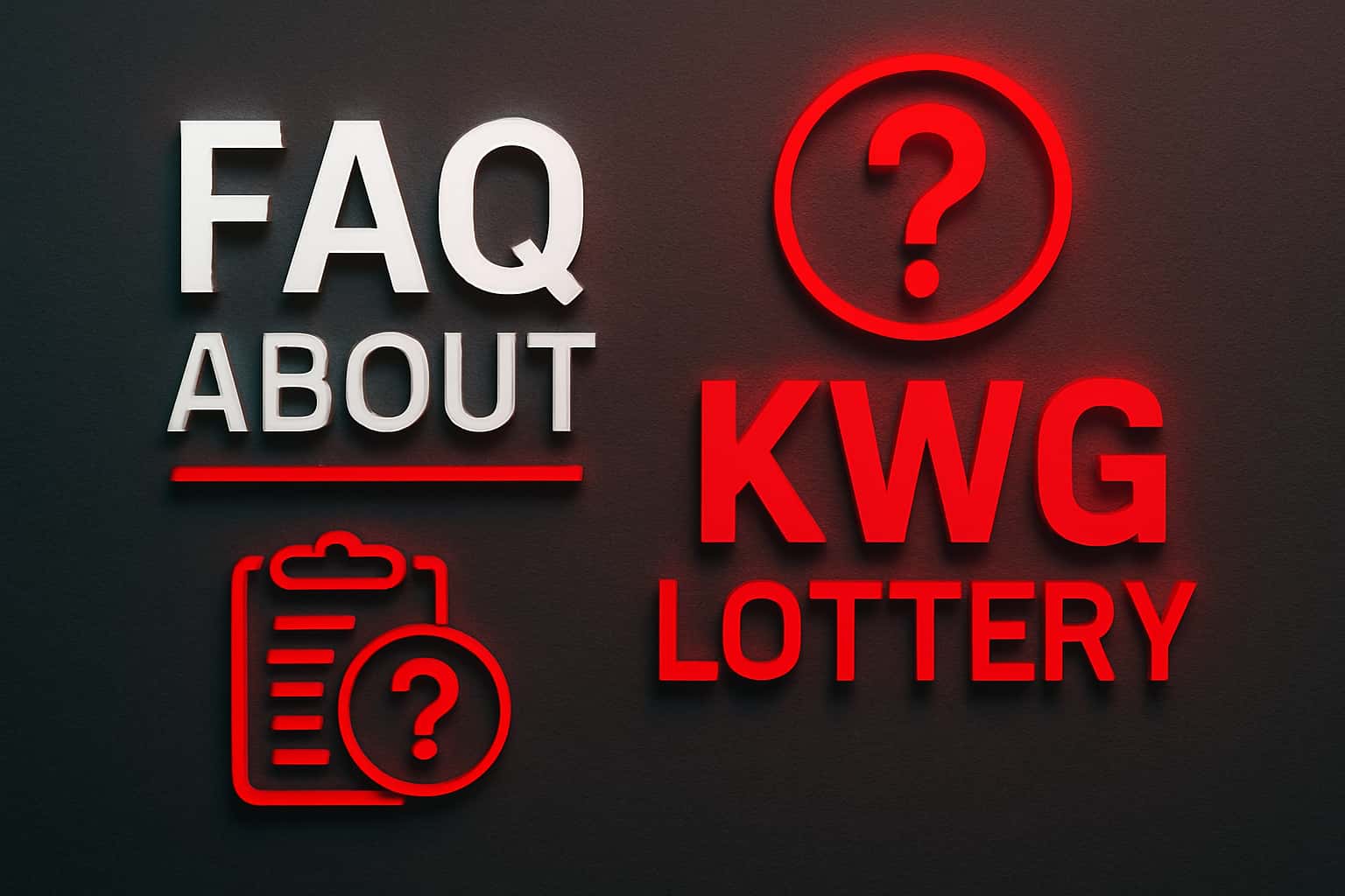 An informative depiction representing the FAQ About KWG Lottery.
