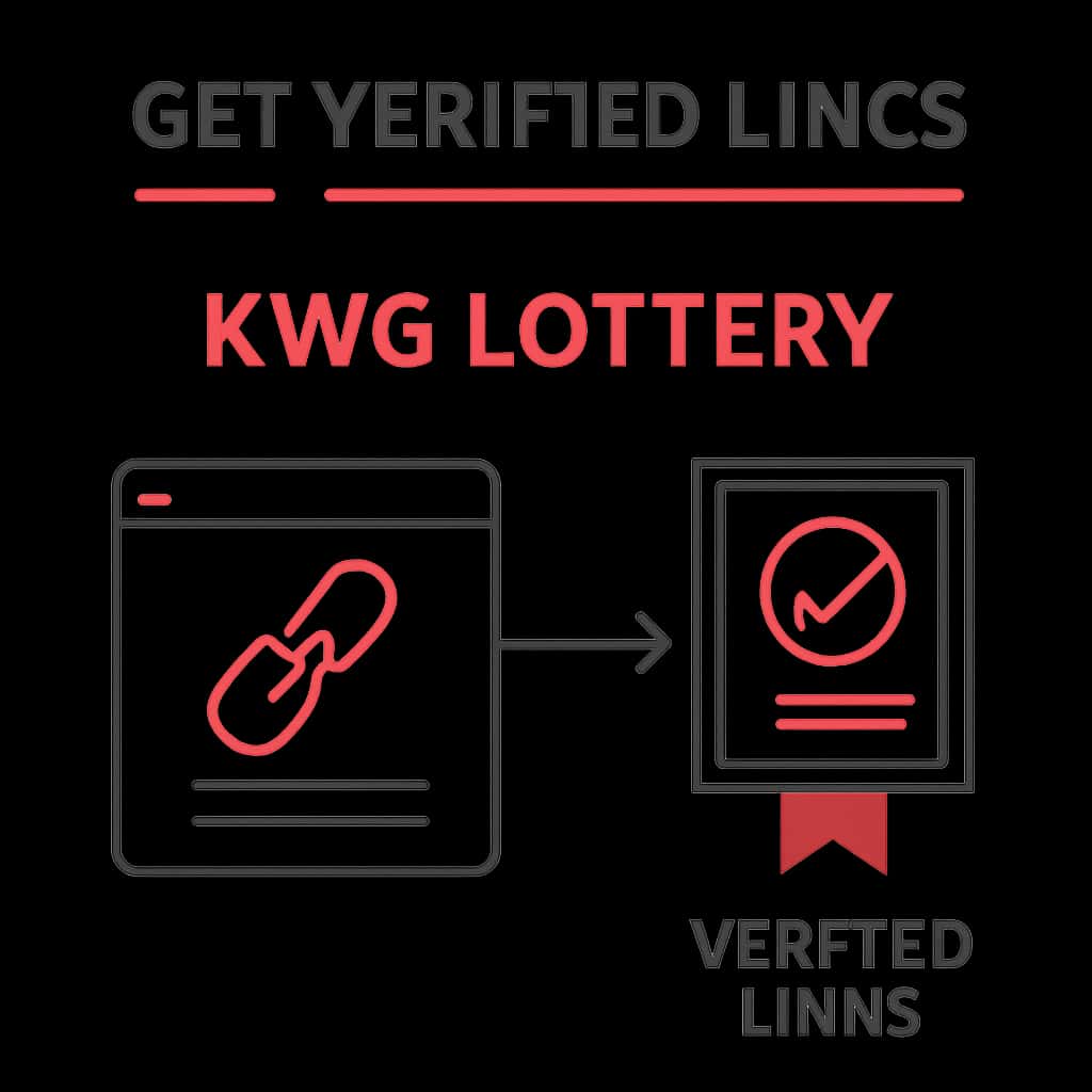 A diagram illustrating the verification process for KWG Lottery links.