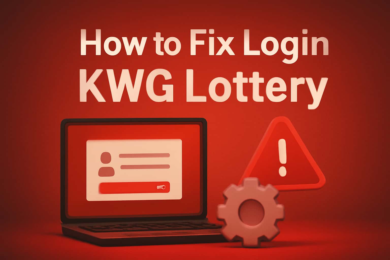 An informational graphic depicting login troubleshooting for KWG Lottery.