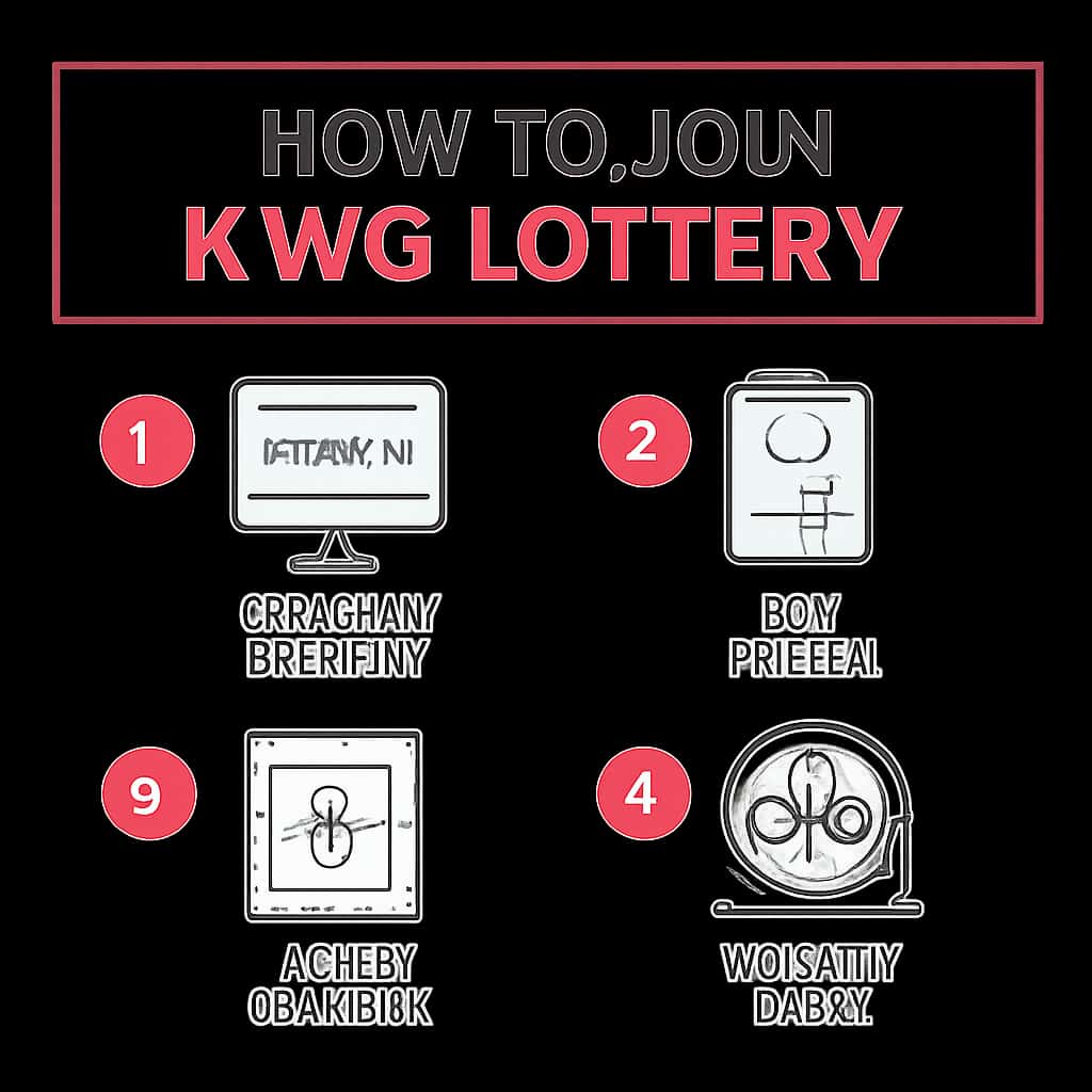 An educational diagram illustrating the steps to join the KWG Lottery.