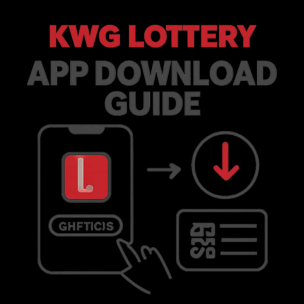An educational diagram illustrating the KWG Lottery App features.