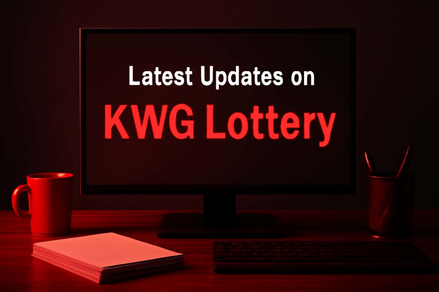An informational scene displaying updates related to KWG Lottery.