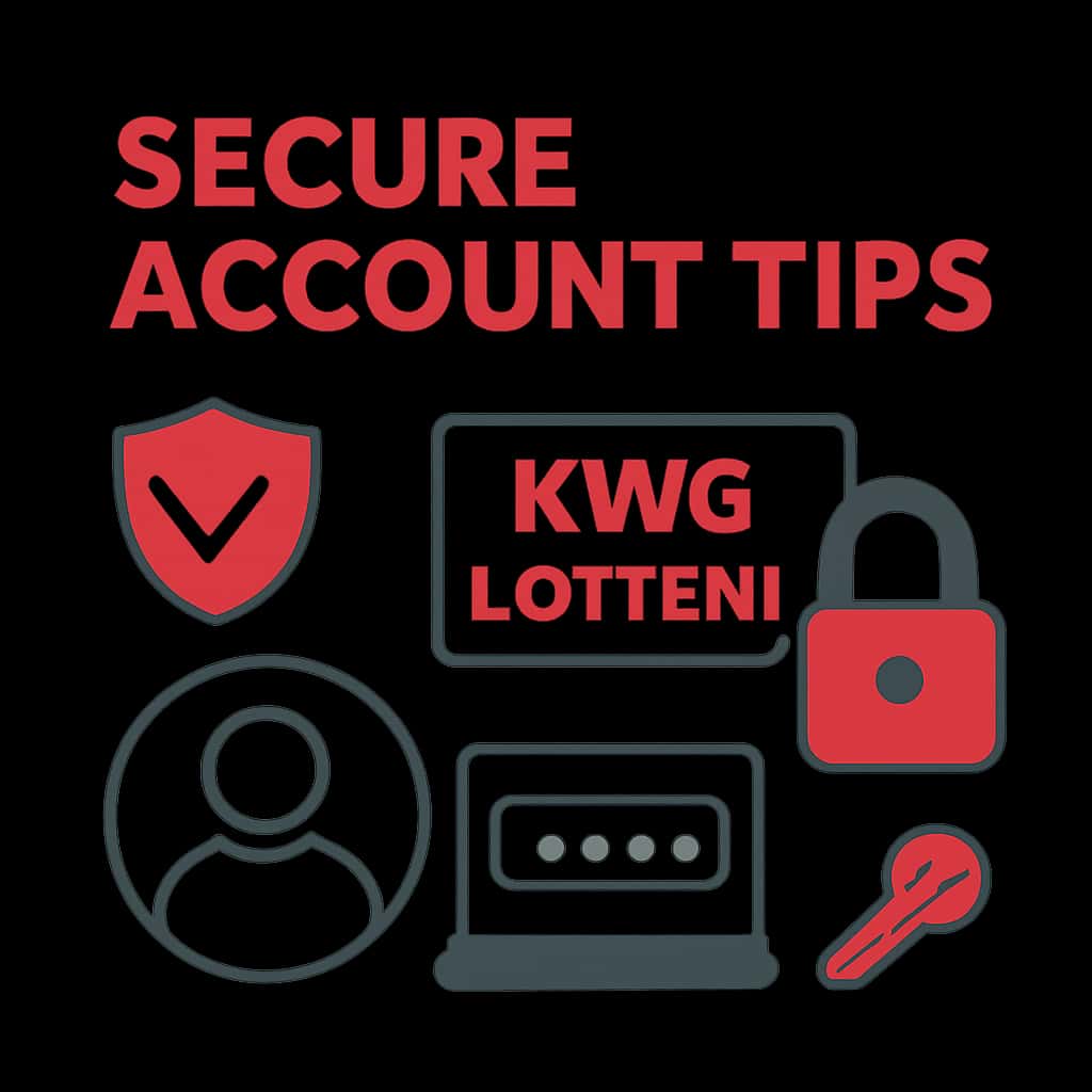 A diagram illustrating account security steps for KWG Lottery.