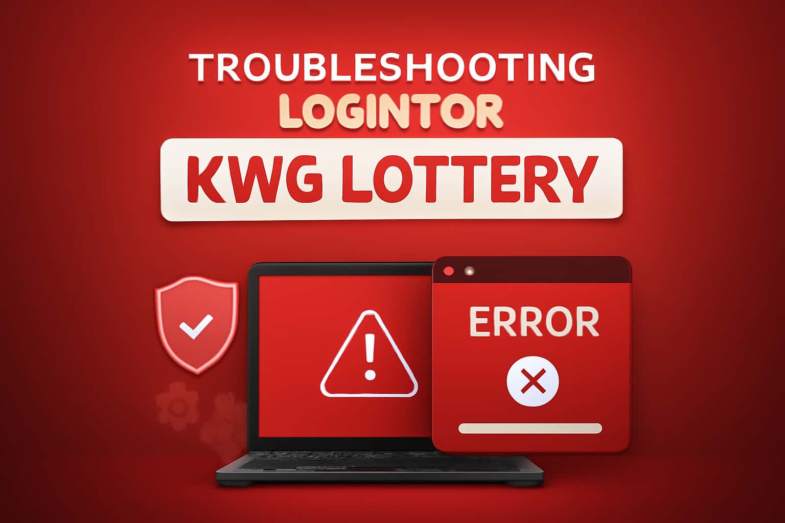 Informational scene depicting troubleshooting login for KWG Lottery.